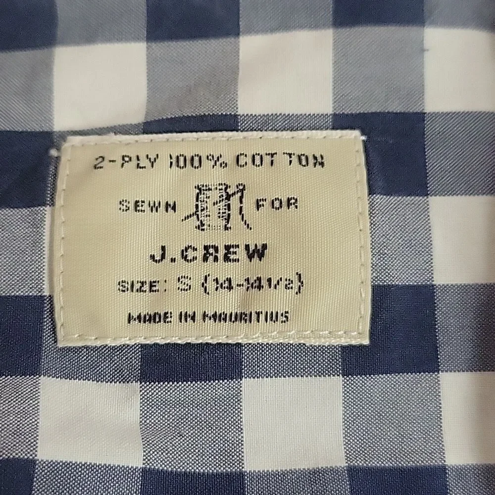 ❤️J.CREW Mens Size M Shirt Long Sleeve Pocket cage white with navy.